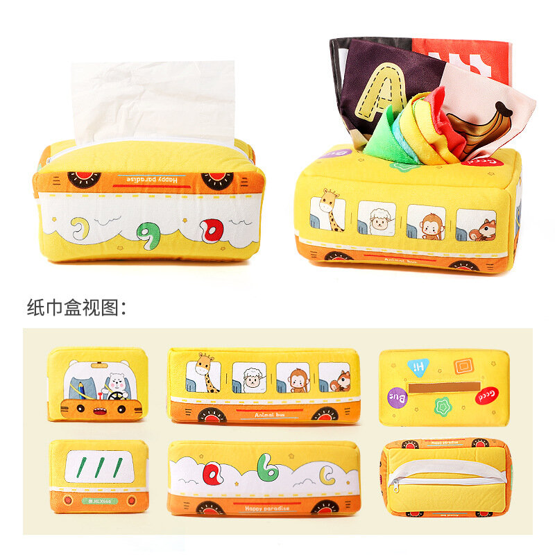 Caixa de tecido macio para bebê, brinquedos sensoriais para crianças de 0 a 6 meses a 12 a 18 meses