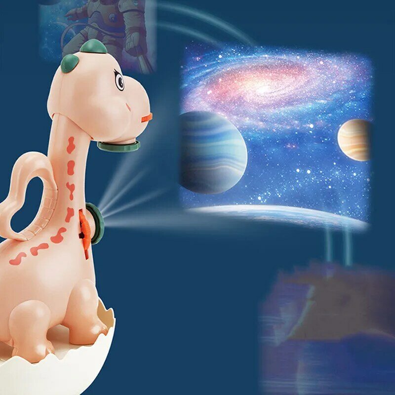 Dinosaur glowing children multi-functional projection painting lamp projection flashlight early education cognitive toy gift