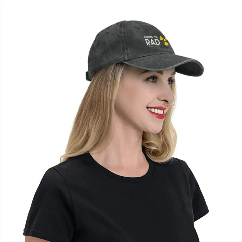 หมวกเบสบอลใส่หมวกกันแดดสำหรับนักบำบัดด้วยรังสีหมวกสำหรับผู้ชายหมวกผู้หญิงหมวกสัญลักษณ์รังสี