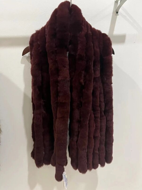 ウサギの毛皮のジャケット,女性のスカーフ,ウサギの毛皮のテキスタイル,特別なクリアランスオファー,1アイテムのみ
