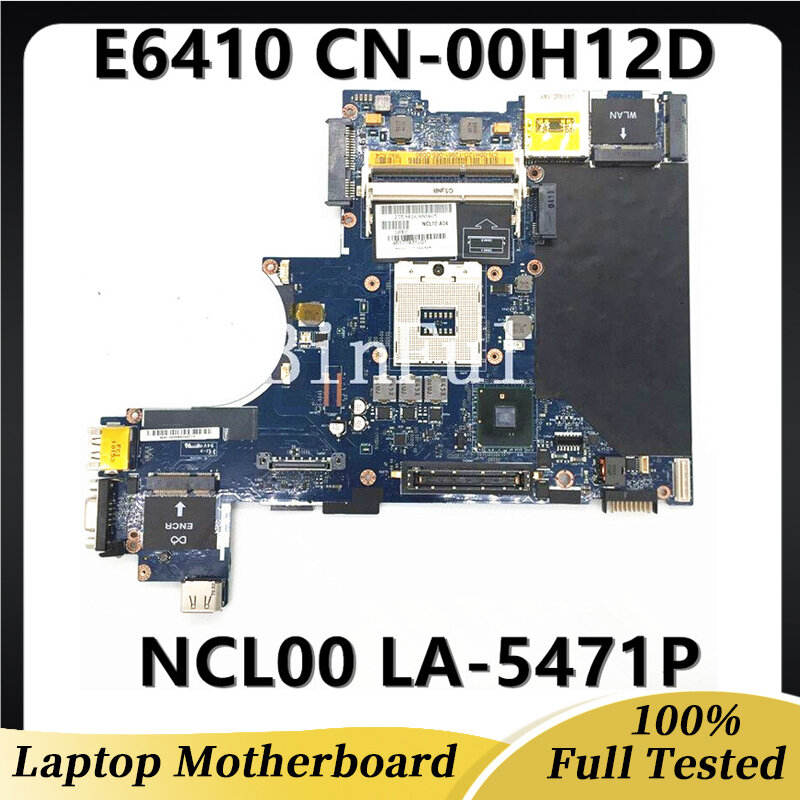 CN-00H12D 00h12d 0h12d alta qualidade mainboard para latitude e6410 portátil placa-mãe ncl00 LA-5471P ddr3 qm57 100% testado completo ok