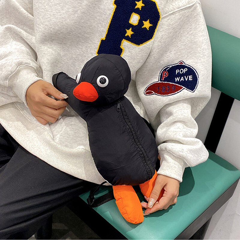 Cartoon lustige niedliche Kuschel pinguin Rucksack Mode Persönlichkeit Plüsch Puppen tasche Minit aschen
