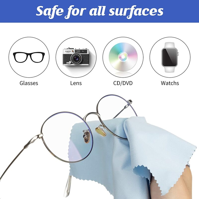 Paño de limpieza de gafas de microfibra de alta calidad, Limpiador de lentes de gamuza, pantalla de teléfono móvil, toallitas de limpieza de gafas, 20 piezas