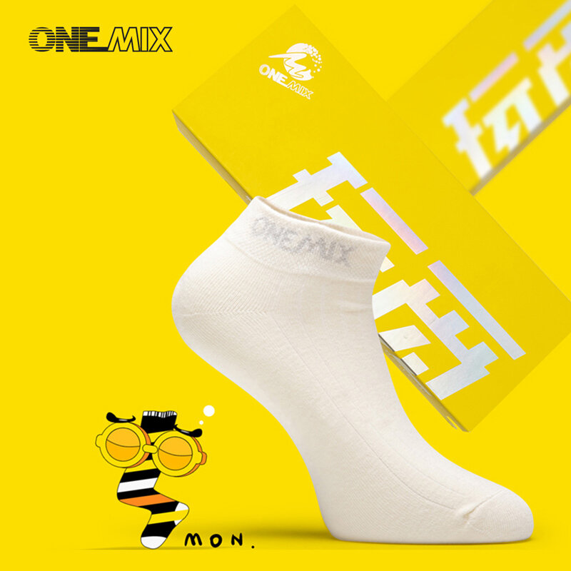 ONEMIX-Calcetines deportivos de algodón puro para hombre, medias para correr, baloncesto al aire libre, Ciclismo, 7 pares/lote