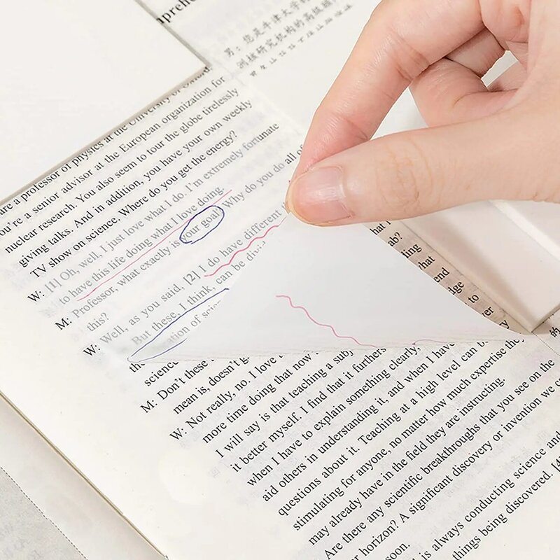 MOHAMM 50/100 Blätter Transparent Sticky Note Pads Wasserdicht für Zu Tun Liste Planer Schule Bürobedarf Schreibwaren