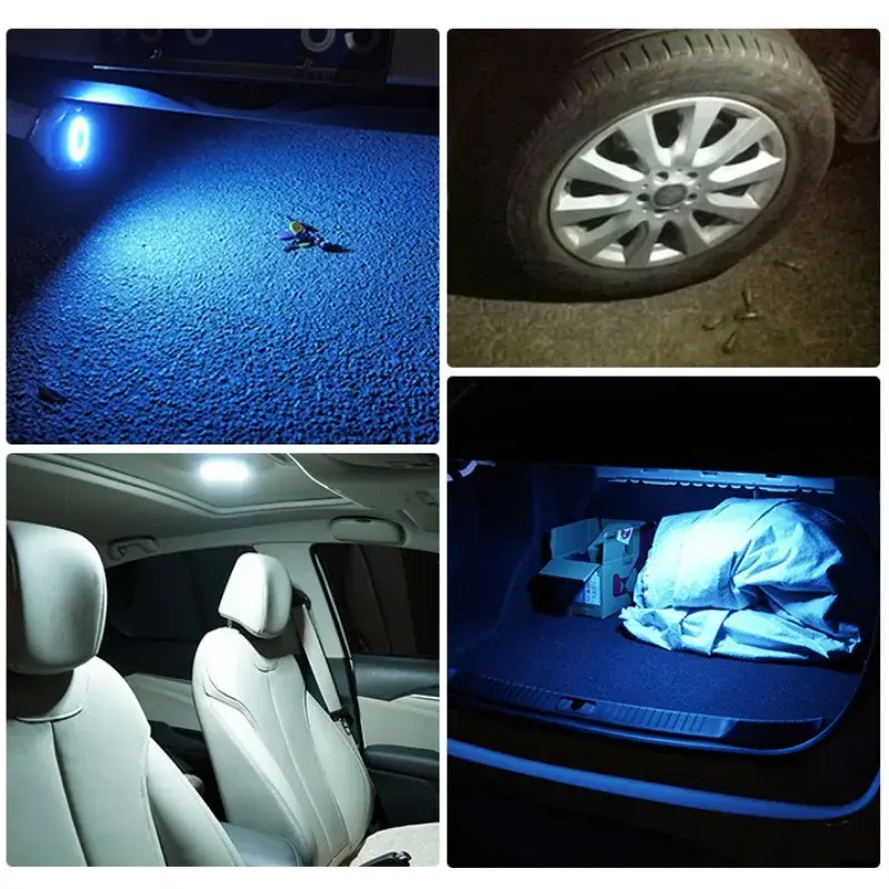 مجموعة مصابيح قراءة داخلية للسيارة بإضاءة مغناطيسية ، سيارة ليلية ، مصباح سقف للمقعد الخلفي ، مصباح داخلي للسيارة بقبة مربعة