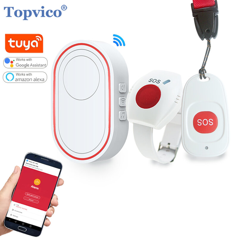 Кнопка аварийной тревоги Topvico Tuya с Wi-Fi для пожилых людей