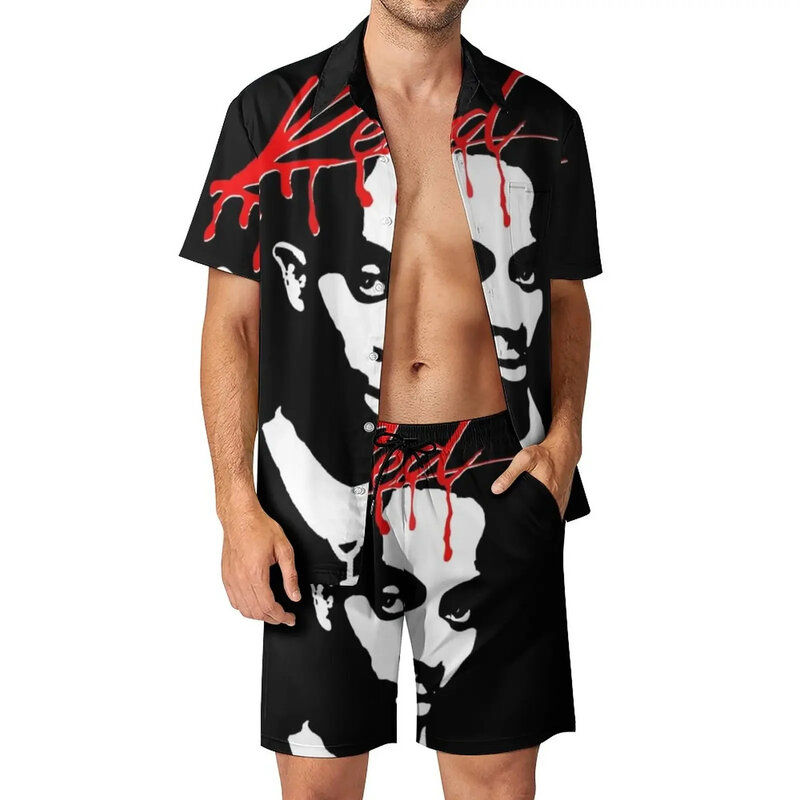 Conjunto de ropa de calle Hawaiana para hombre, traje de 2 piezas con estampado 3D en espiral, camisa Vintage, pantalones cortos de playa, conjunto de 2 piezas de gran tamaño