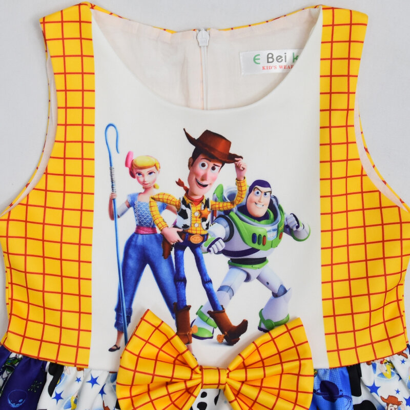 Toy Story-vestido de princesa con lazo para niñas, traje de fiesta de cumpleaños, Cosplay, 2024