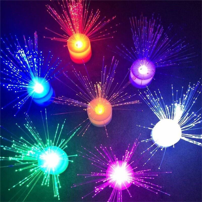 Lámparas de iluminación LED de fibra óptica, lámpara de noche, decoración navideña, Multicolor, regalo de fiesta