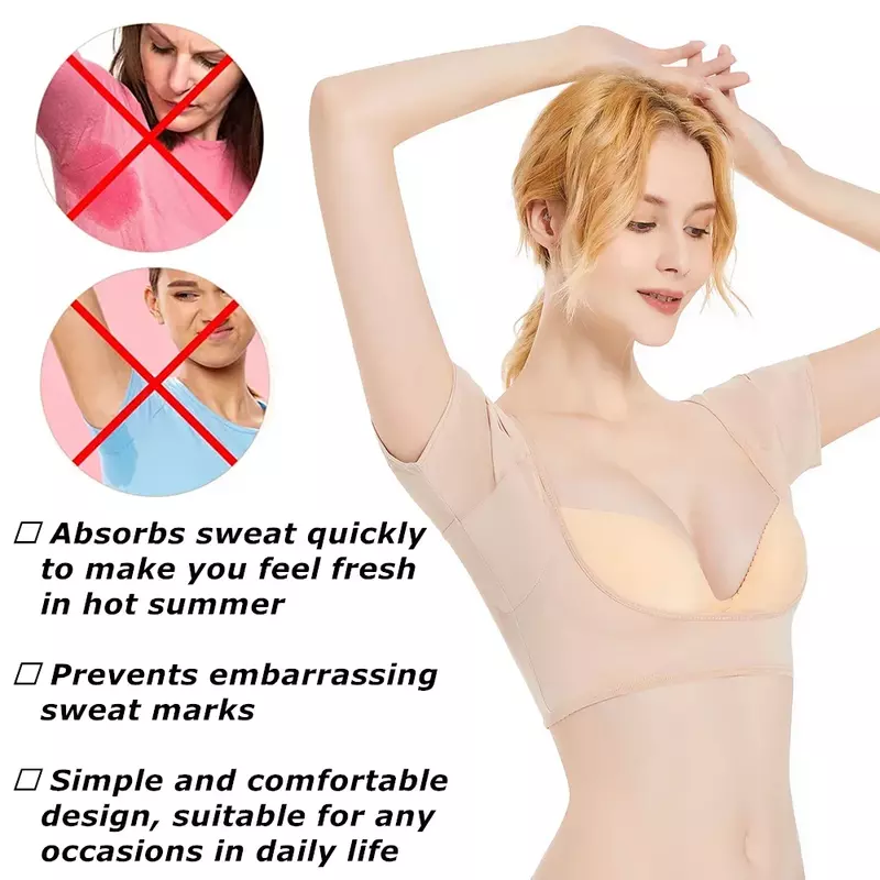 1pc t-Shirt Sweat Pads Underarm Sweat Vest ascella protezioni per il sudore camicia a prova di sudore protezione lavabile per le donne ragazze