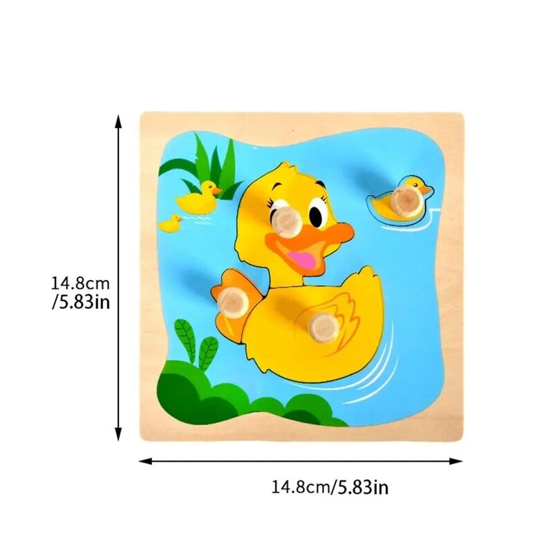Theme Educational Toy Three-Dimensional Wooden Jigsaw Puzzle Hand Grabbing Board Puzzle Activity Board 3D Geometric Board