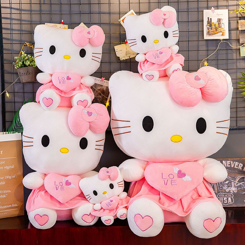 Jouets en peluche Sanurgente Hello Kitty pour enfants, chat de dessin animé KT, beurre doux, oreiller en peluche Anime, cadeaux d'anniversaire pour filles, 24-55cm