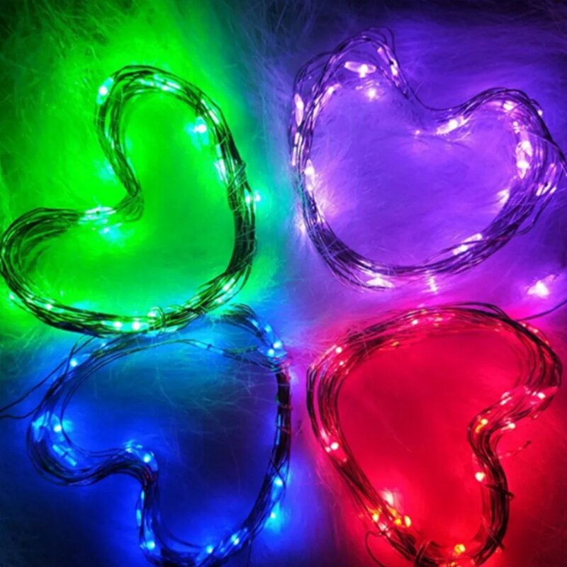 Impermeável USB LED String Lights, Silver Wire Garland, Fairy Lights para o Natal, Casamento, Feriado, Decoração de festa, 1 m, 2 m, 3 m, 5m