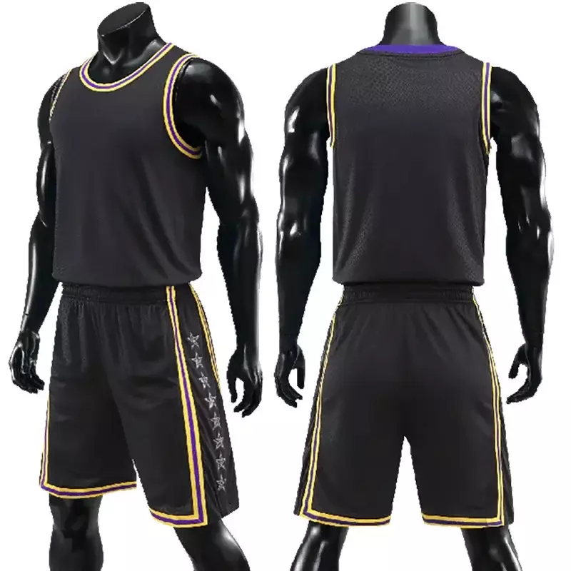 Custom Basketball Jersey Suit Men's Sport Vest Male Child Kids Basketball Training Top Shorts Set Sleeveless Uniform Gym Fitness
