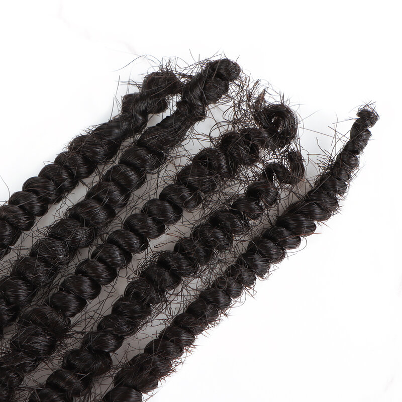 Afro Kinky Curly Locks Extensions Textured Locs Human Hair For Braiding Crochet 4C afro twist hair Double Drawn High Quality