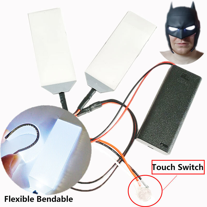 LED Eyes Light Kits para o Halloween, Touch Switch, flexível Bendable máscara, ACG capacete, acessórios modificados, adereços cosplay