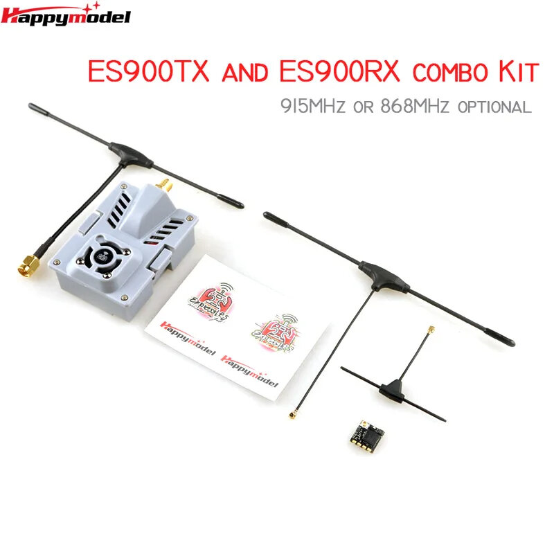 HappyModel ชุดคอมโบ Elrs ไมโคร ES900RX (ตัวรับ) ES900TX (โมดูล) เฟิร์มแวร์915MHz expresslrs สำหรับ RC flong Range Racing drones
