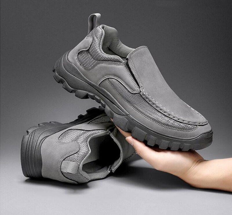 Handgemaakte Lederen Casual Schoenen Heren Sneakers Outdoor Heren Schoenen Ademende Flats Schoen Hot Sale Platform Slip Op Mannen Loafers