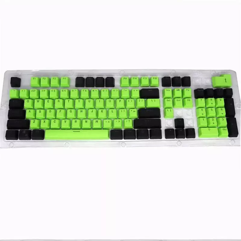 طقم غطاء مفاتيح PBT للألعاب الميكانيكية اللاسلكية ، مزدوج اللقطة ، أخضر ، أبيض ، XVX ، غطاء إضاءة خلفية ، مفاتيح