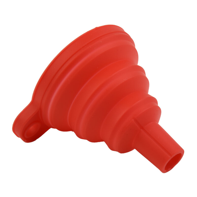 Universal Car Funnel Oil Fuel Petrol Red Silicone Suspended 7.5cmX8cm Diesel Folded Gasoline Durable High Quality