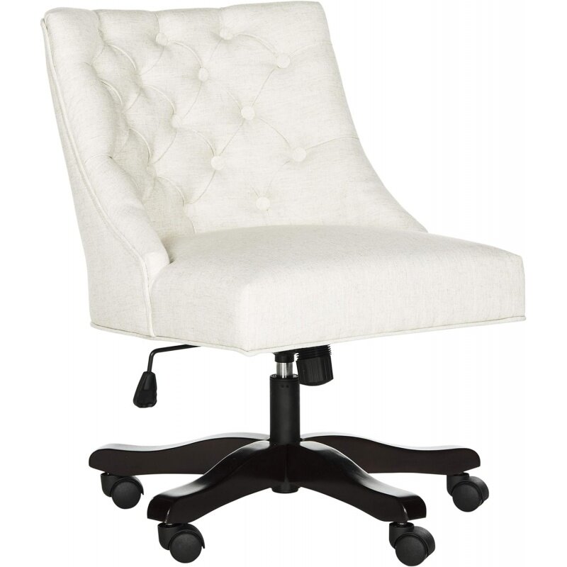 Safavieh MERCER เก้าอี้โต๊ะแบบหมุนได้ผ้าลินินสไตล์โซลูท