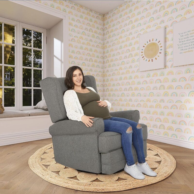 Evolur Мельбурн, мягкое кресло с подставкой, кресло-Планер для детской комнаты из железа, Greenguard Gold, современное сертифицированное