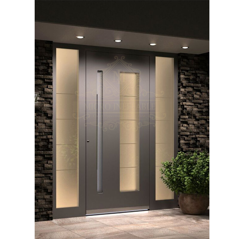 Porte d'entrée en acier au design minimaliste, porte d'entrée personnalisée, porte de sécurité pour maison, document personnalisé