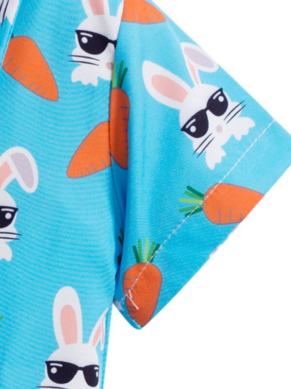 Pakaian Paskah untuk bayi laki-laki, busana musim panas kartun kelinci 3 potong setelan anak katun kasual Set gaun balita harian