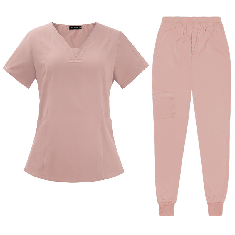 Stretch Women Medical Uniforms Scrubs top Pant camici chirurgici accessori per l'allattamento clinica odontoiatrica salone di bellezza abbigliamento da lavoro