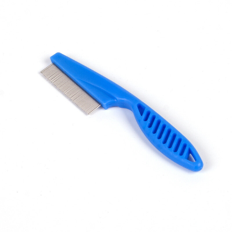 New Cat Dog Metal Nit Head Hair pidocchi pettine manico per pulci a denti fini per uso domestico spazzola per cuoio capelluto