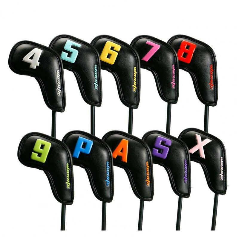 Golf Putter Cover 10Pcs/Set Exquisite Lengthen Tear Resistant Long Golf Club Cover with Big Number for Golf Club