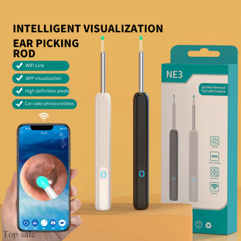 Limpiador de oídos con cámara, herramienta de limpieza Personal con forma de bolígrafo, removedor de cera de oído eléctrico, 1080P, HD