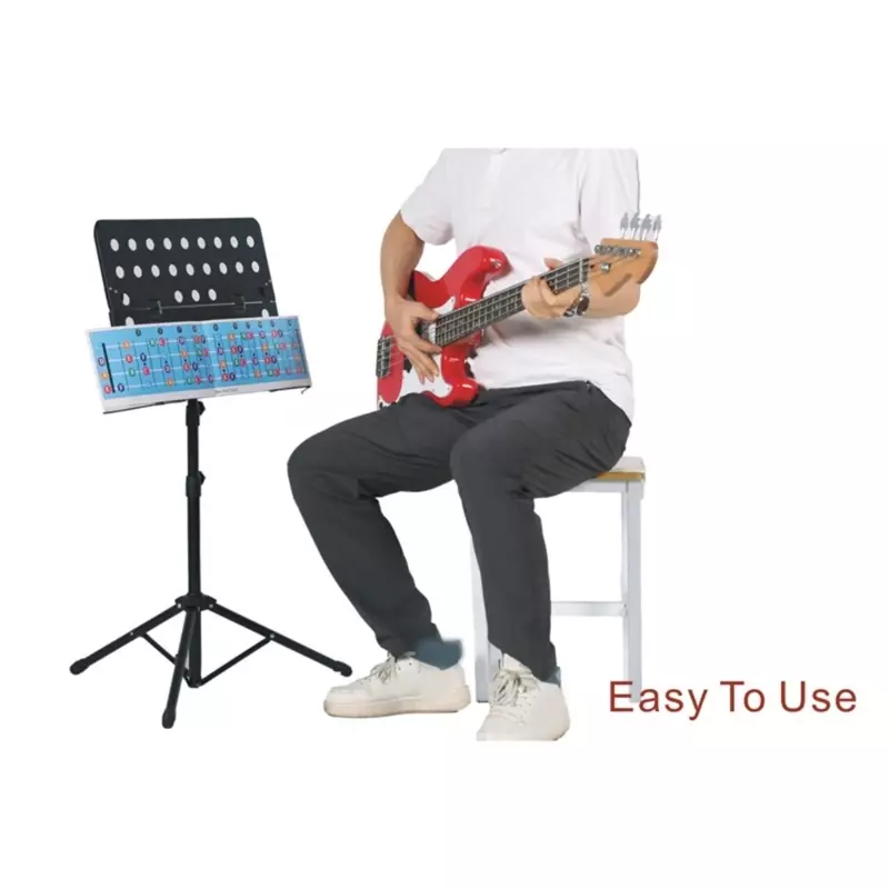 Cần đàn Bass Note Biểu đồ Minh họa Poster, Guitar Bass Fretboard Note Biểu đồ Học chơi Guitar Nhạc Bass