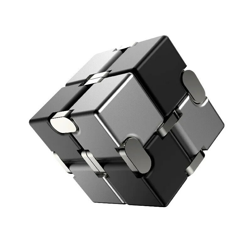 Cubo infinito de Metal antiestrés para niños y adultos, juguete de aleación de aluminio, fácil de jugar, Flip Cubic Fidget, regalo para aliviar la ansiedad y el autismo
