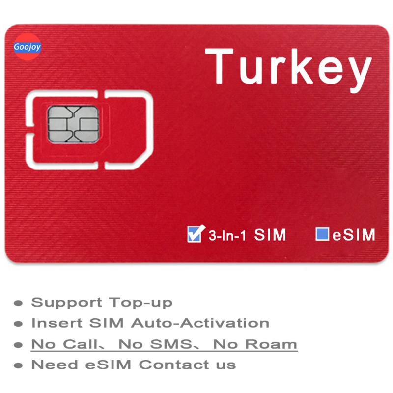 4G Turco Sim Card, Turco Sim Card, Internet Sim Card, Viagem ao Exterior, Cartão de dados para Sim Unlimited Data,ESIM Card