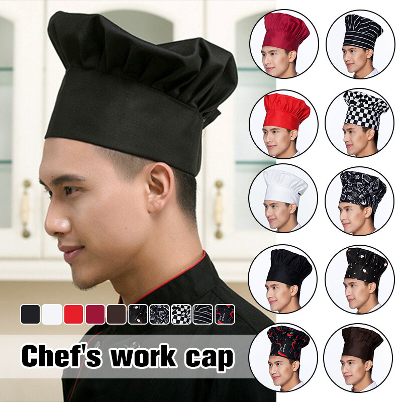 Gorro de Chef profesional para restaurante, sombreros de cocinero de cocina, Hotel, cafetería, gorro de camarero, barbacoa, accesorios de servicios de Catering