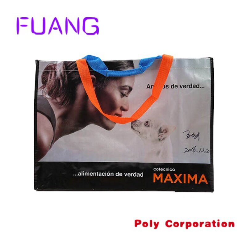 Bolsa de mano laminada de polipropileno PP reciclable, bolsa de tela no tejida, personalizada, promocional, compras
