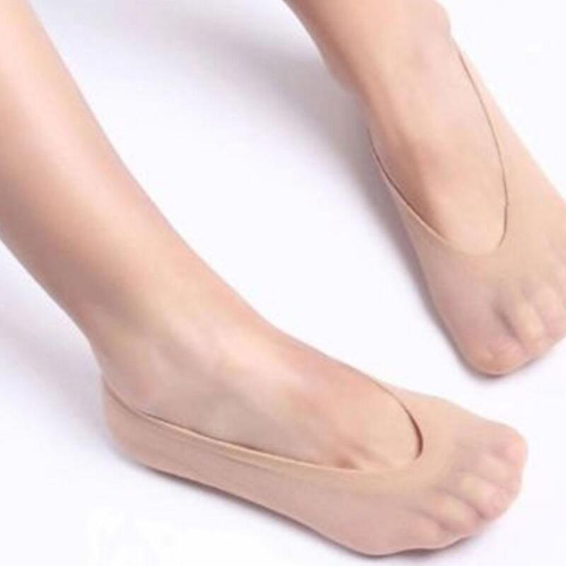 Летние женские носки, низкие шелковые дышащие силиконовые Нескользящие невидимые короткие носки
