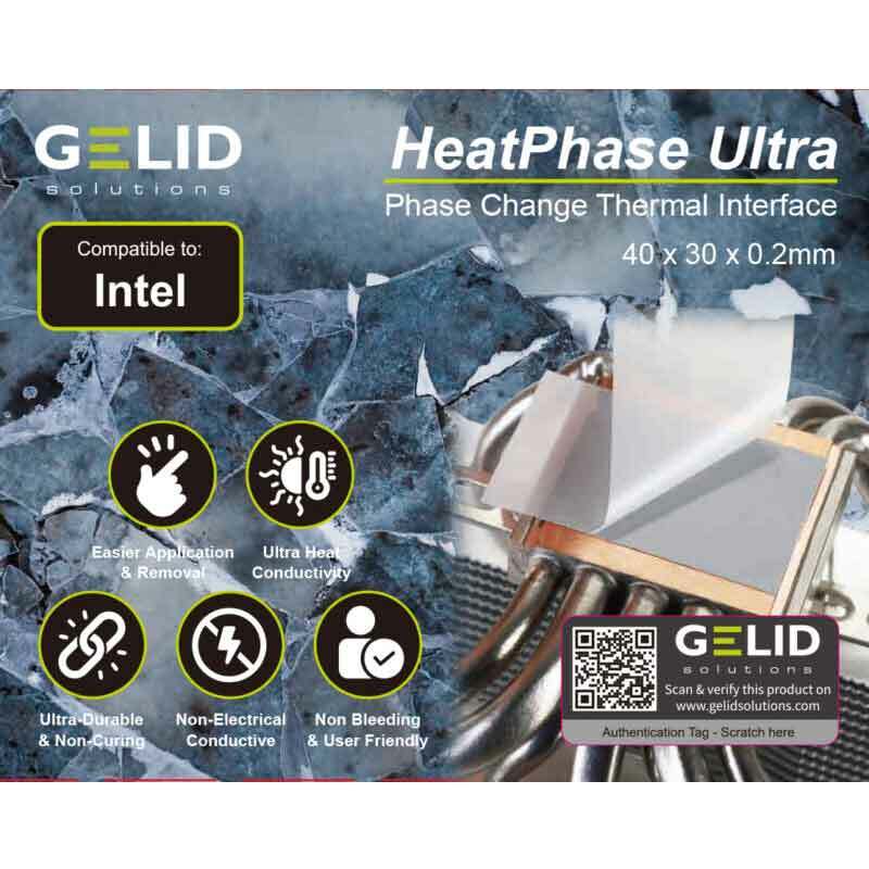 Gelid Heatphase Ultra 8.5W Fase Verandering Siliconen Pad High-Performance Duurzaam Geschikt Voor Cpu/Office/Game/Home