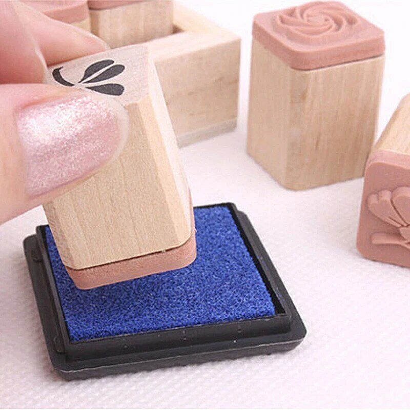 15 Colors Cute Inkpad Craft Oil Based DIY Ink Pads for Rubber Stamps Fabric Scrapbook Wedding Decor Fingerprint Stamp Pad
