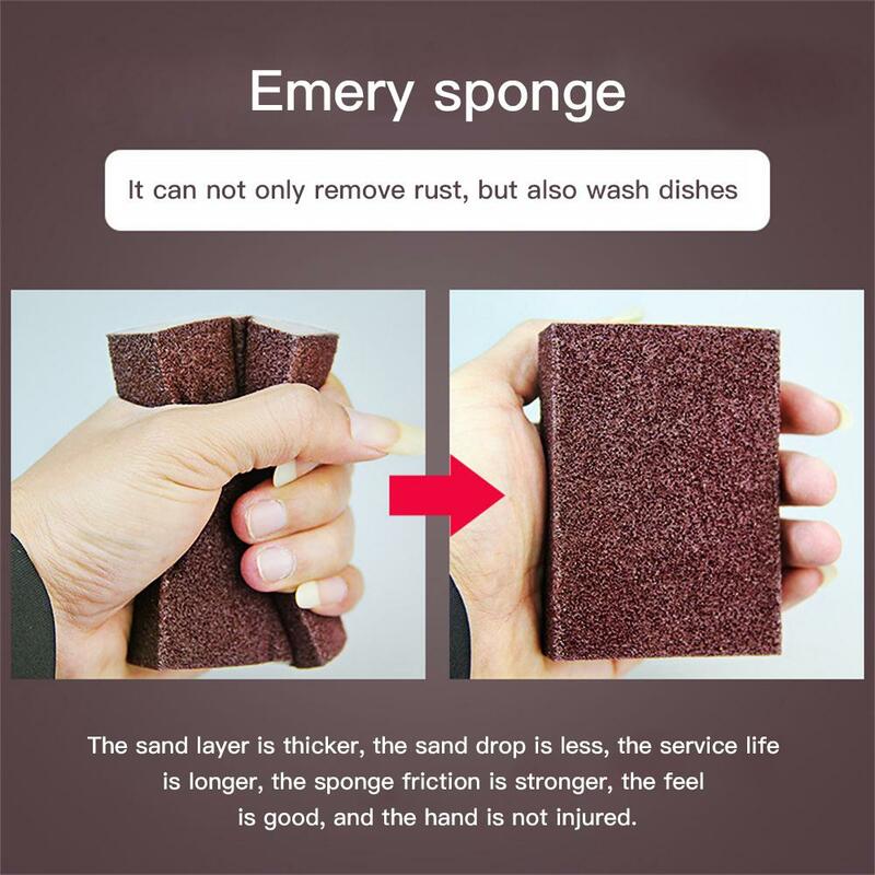 1~20PCS Carborundum Strengthen Non-Scratch Emery Sponges Brush Kitchen Cooktop Pot Descaling Scrubber Rust