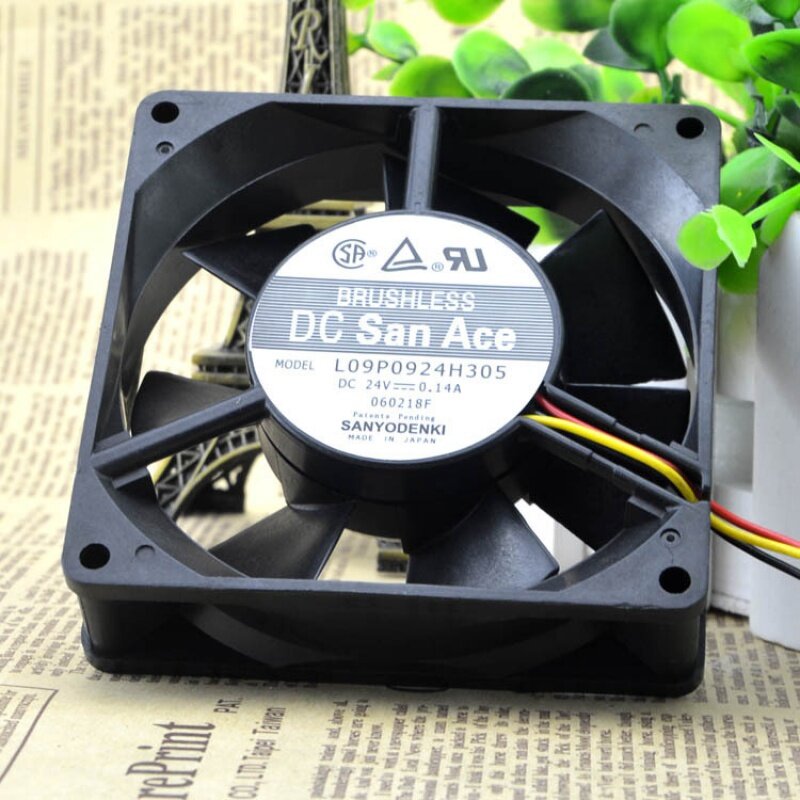 L09p0924h305 9cm 9225 24v 0.12a dual three-wire double ball cooling fan