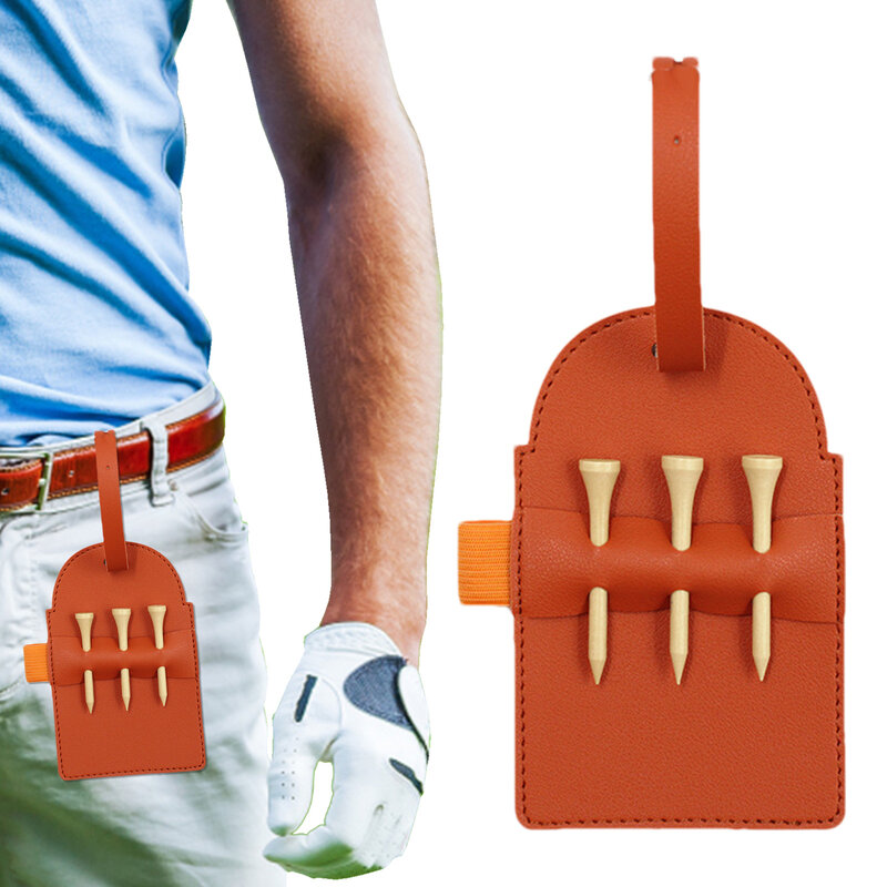 Держатель для тройников для гольфа из искусственной кожи, сумка для хранения мячей для гольфа, карманные принадлежности для гольфа, аксессуары