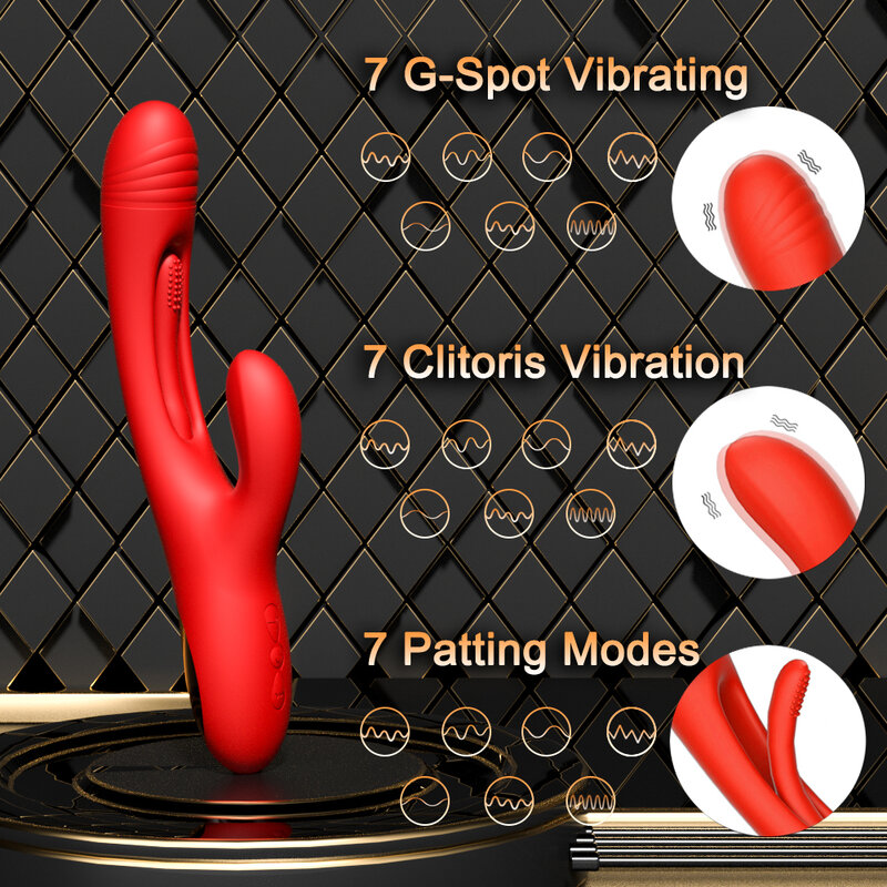 Królik stukanie wibrator dla kobiet G-Spot poklepuje łechtaczkę stymulator łechtaczki 21 trybów wibrujące kobiece zabawki erotyczne akcesoria dla dorosłych
