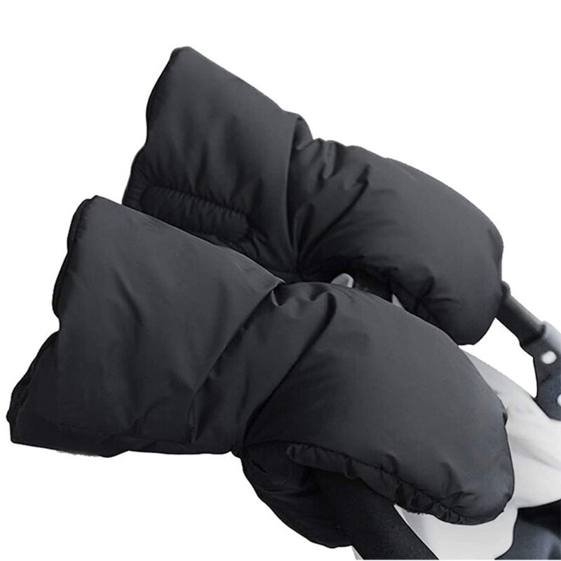 Gants de poussette Extra épais, chauds et confortables, antineige (noirs)