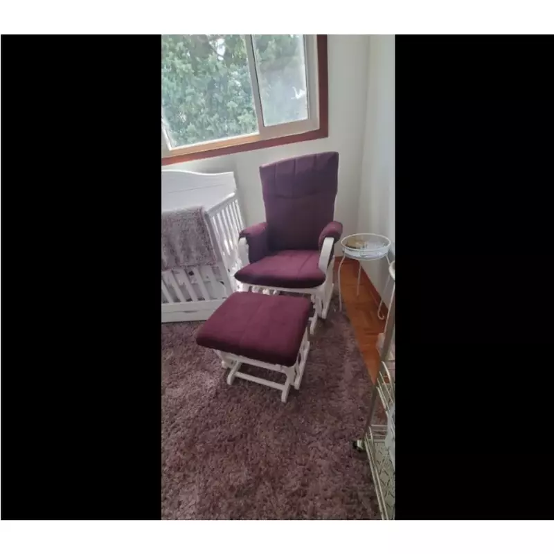 Chaise longue de salon avec repose-pieds, microcarence, planeur en bois, coussins amovibles