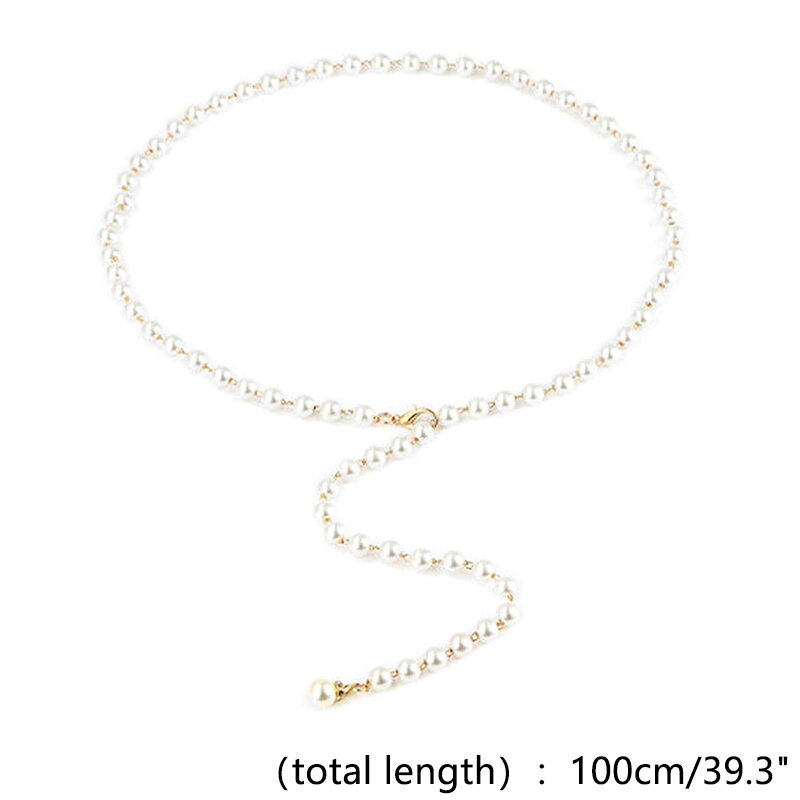 Damenmode Gürtel Luxus Designer Gürtel Perlen bund weiße Taillen kette All-Match Perlen Anhänger Gürtel für Frauen