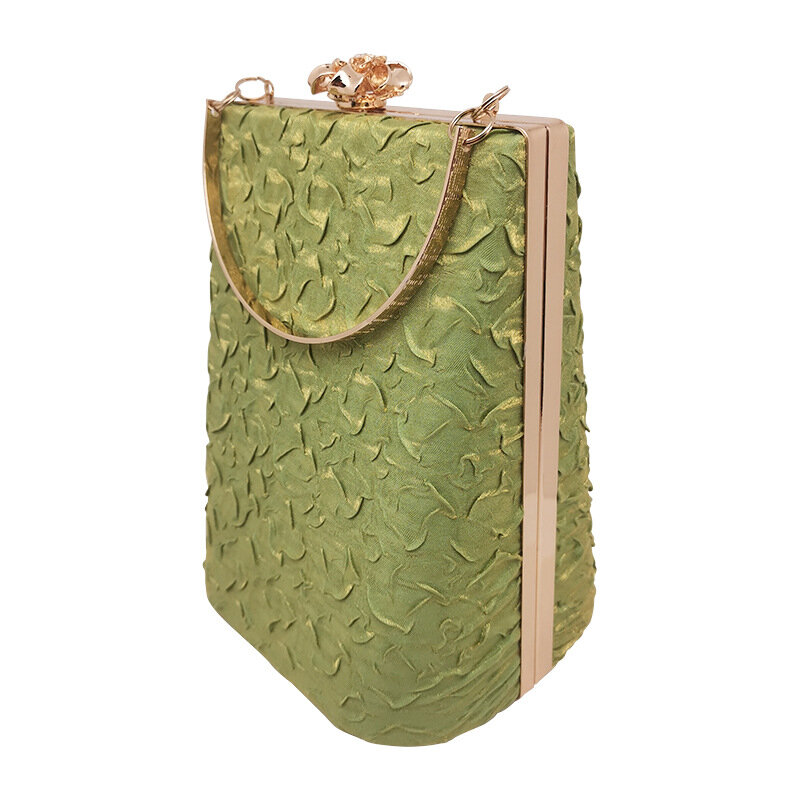 Clutches For Women 2022 New Luxury Purse Handbags Designer Bags Pleated Evening Bag Metal Flower Decor Bolso fiesta clutch