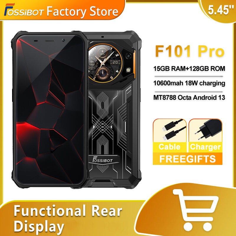 FOSSiBOT F101 PRO Smartphone 8GB 128GB 10600mAh 18W Fast Charge Mobile Phone 24MP 5.45'' HD+ Display Android 13 OS Cellphone